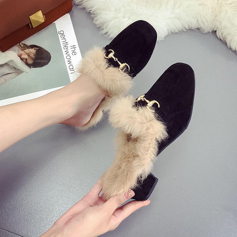 Distressed Fringe Fur Fashion Slippers - Theone Apparel