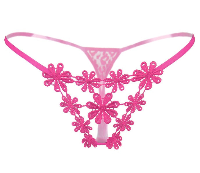 Flowers Front G String Panty-Hot Pink-Theone Apparel