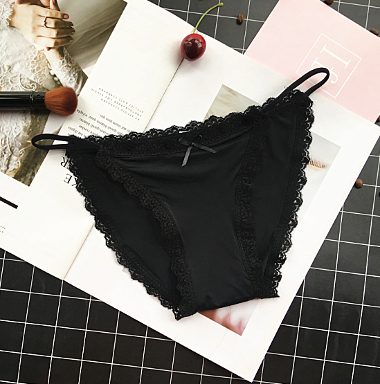 Full Coverage Briefs with Hip Band Strings-Black-Theone Apparel