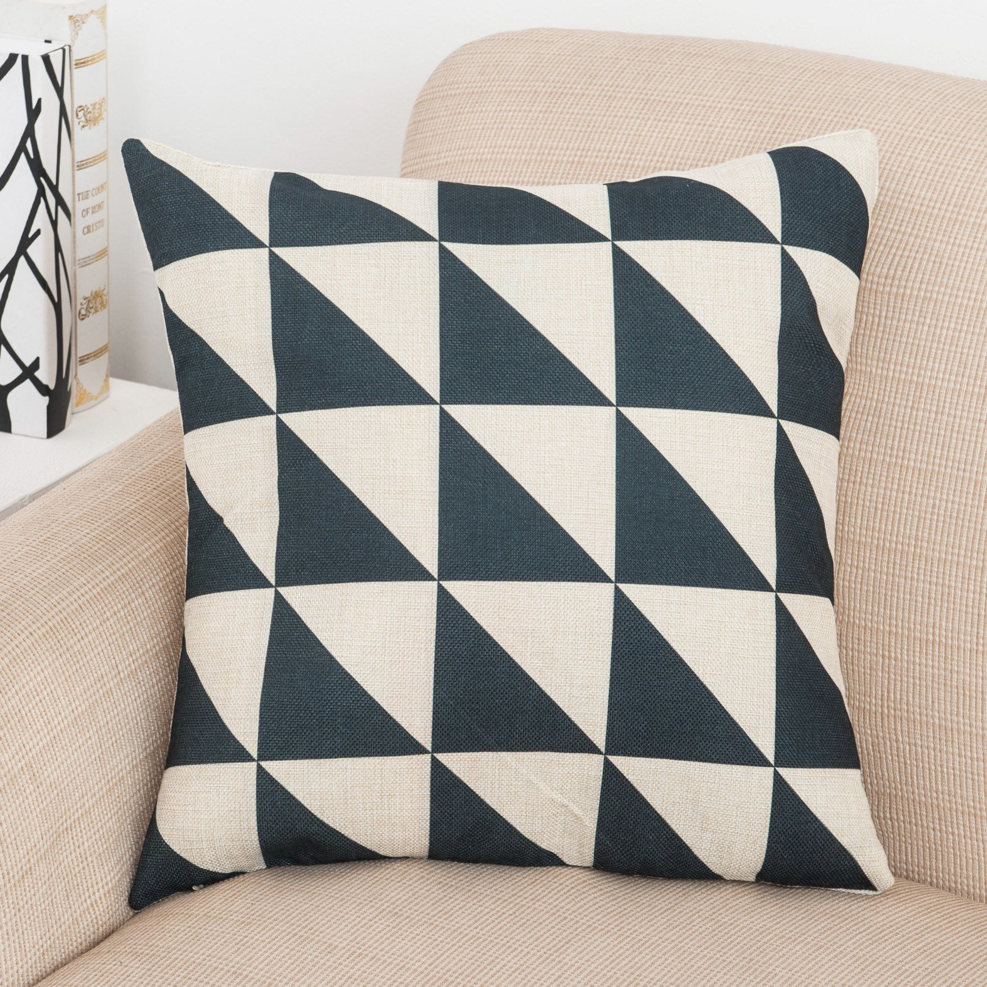 Geo Splice Triangle Print Pillow Covers-601-0004-S6-Theone Apparel