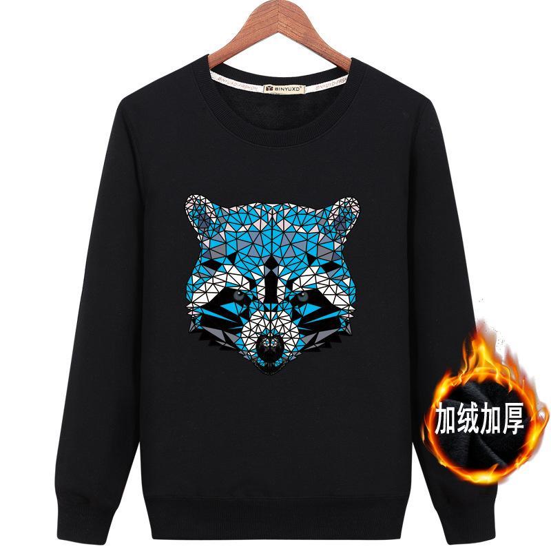 Geometric Tile Raccoon Graphic Sweater-Black-Theone Apparel