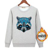 Sweater Grafis Raccoon Ubin Geometris