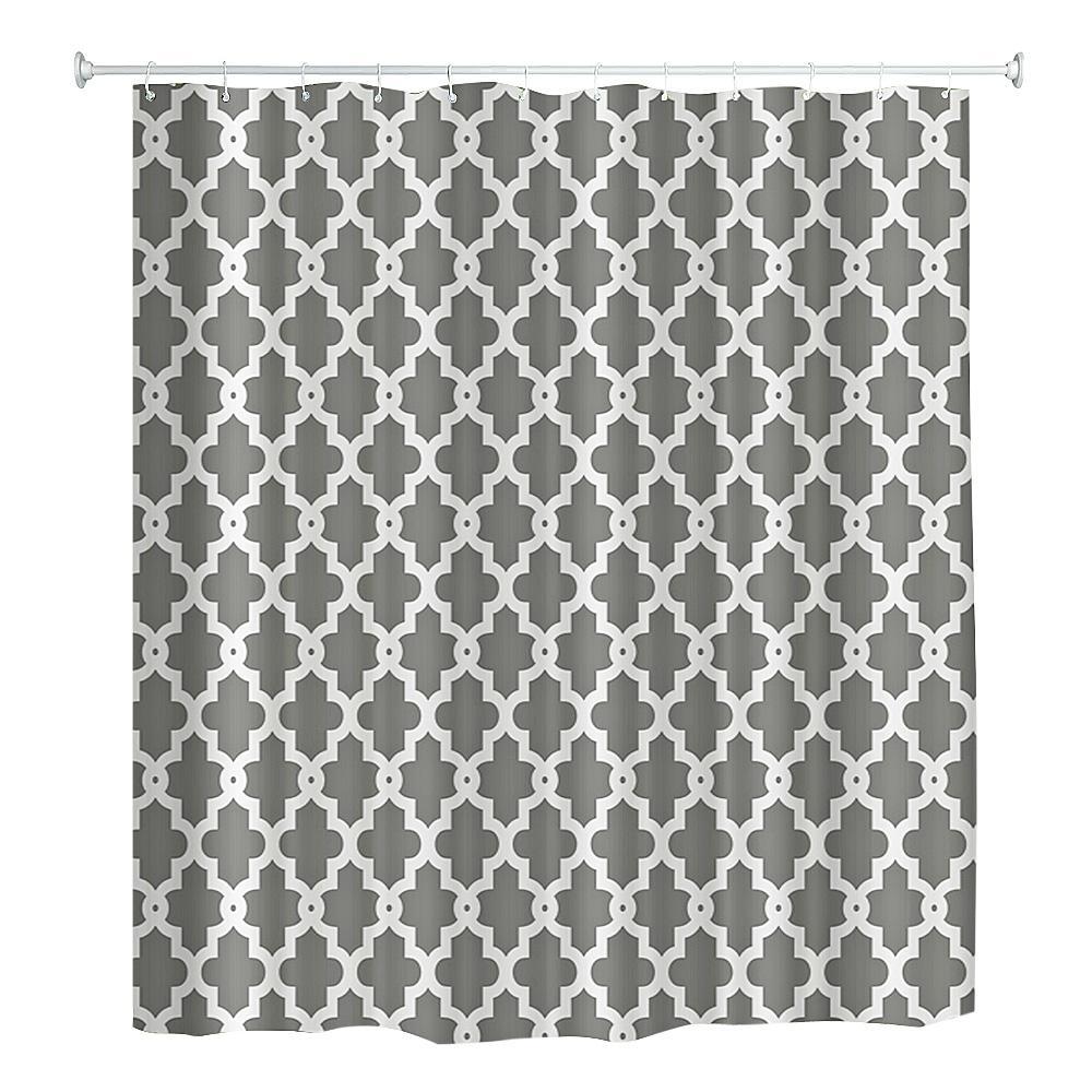 Geometric Water Resistant Shower Curtain