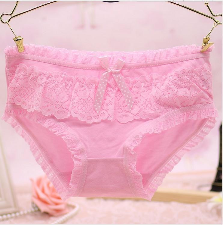 Girly Lace and Ruffles Bikini Panty-Pink-Theone Apparel