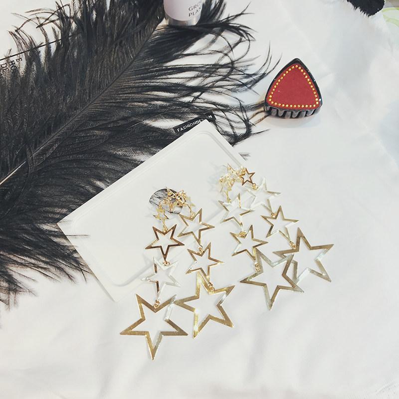 Goldie Star Spectacle Dangler Earrings-Gold-Theone Apparel