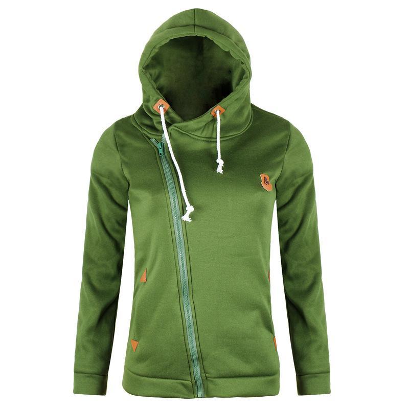 Trendiger Hoodie mit Kordelzug und seitlichem Reißverschluss