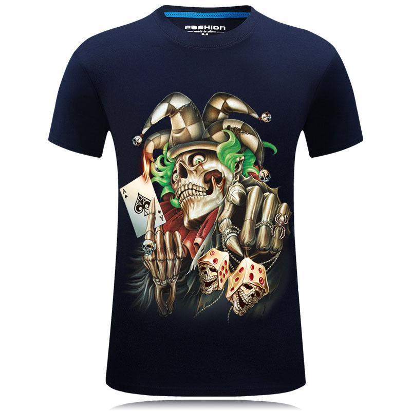 High Hand Joker Skeleton Shirt-Dark Blue-Theone Apparel