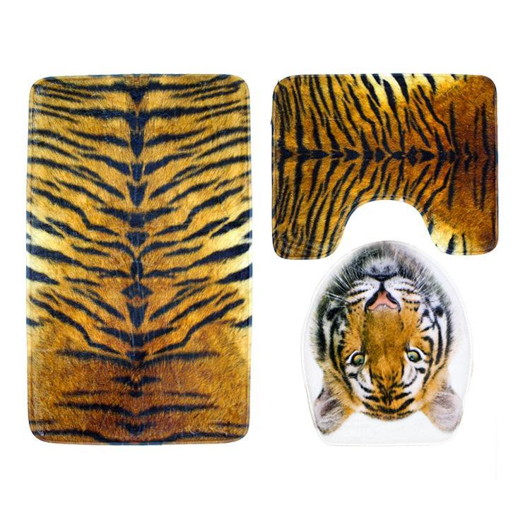 In the Wild Animal Print Bath Mat Set-621-0010-S7-Theone Apparel