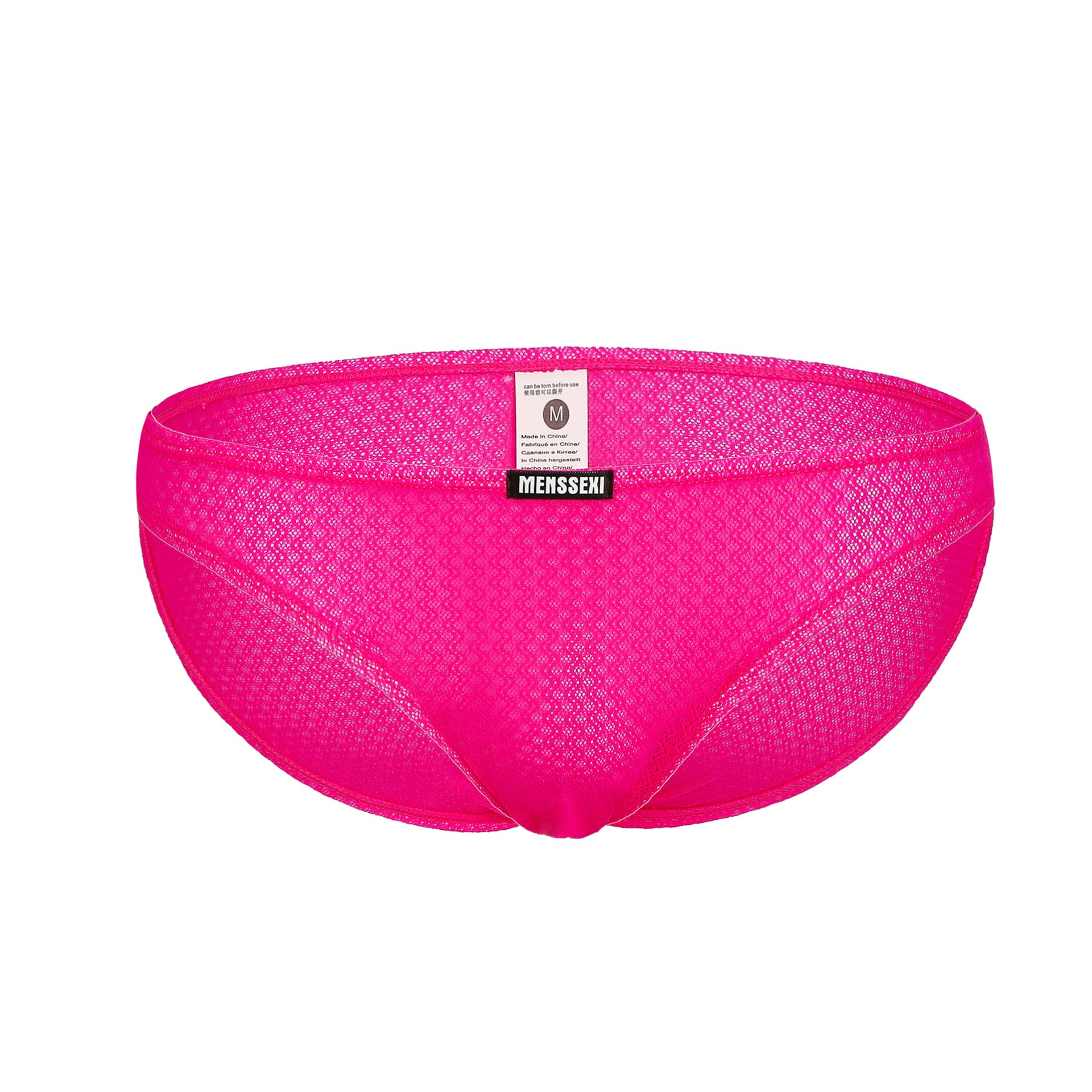Lacy Transparent Men's Underwear-Hot Pink-Theone Apparel
