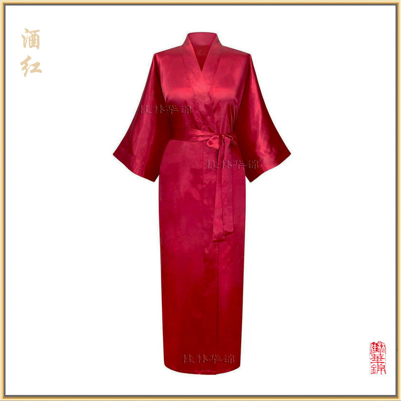Long Lengths Loose Sleeve Robe-Dark Red-Theone Apparel