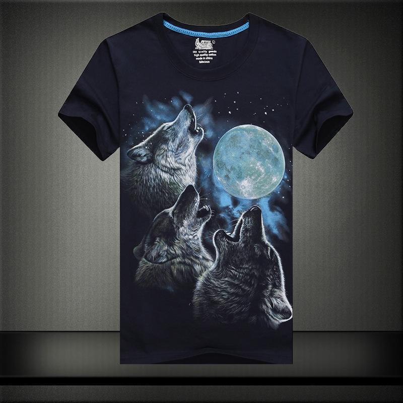 Moon Howlers Three Wolf Shirt-Black-Theone Apparel