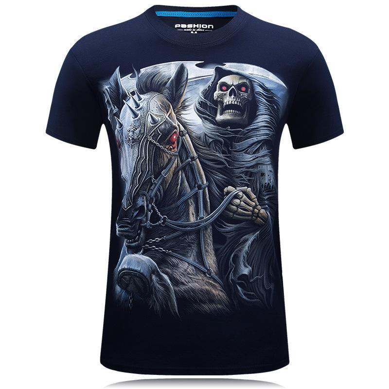 Night Ride Grim Reaper Shirt-Blue-Theone Apparel