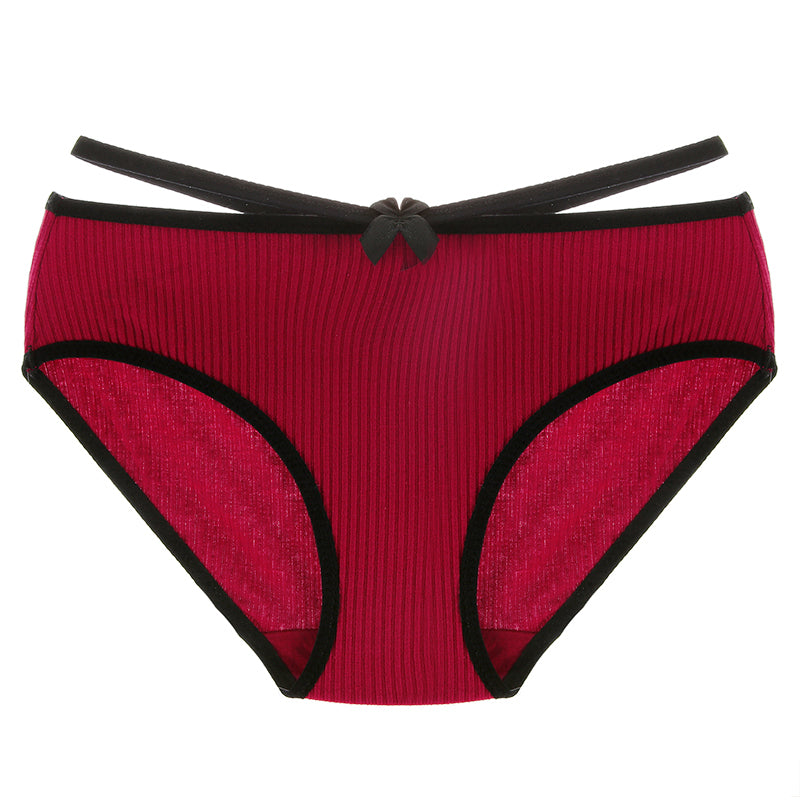 Opaque Low Rise Panties with String Waist Band-Maroon-Theone Apparel