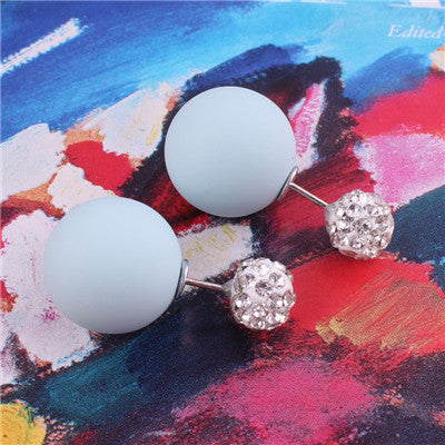 Pastel Sphere Double Sided Earrings-Light Blue-Theone Apparel