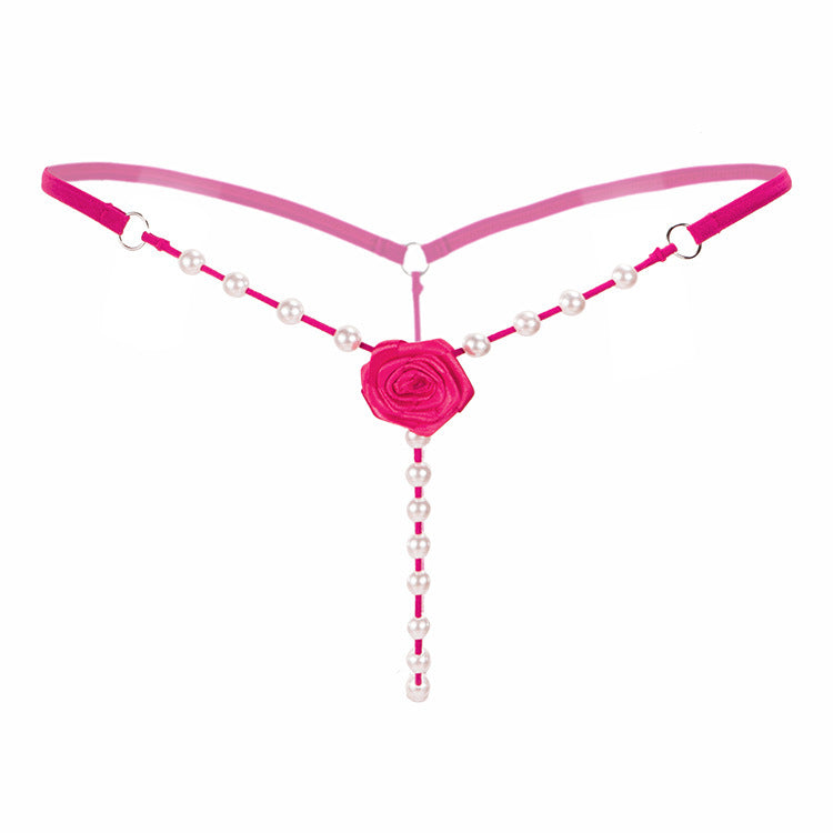 Pearls and Bows Lace G String-Hot Pink-Theone Apparel
