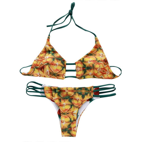 Pineapple Print Womens String Bikini