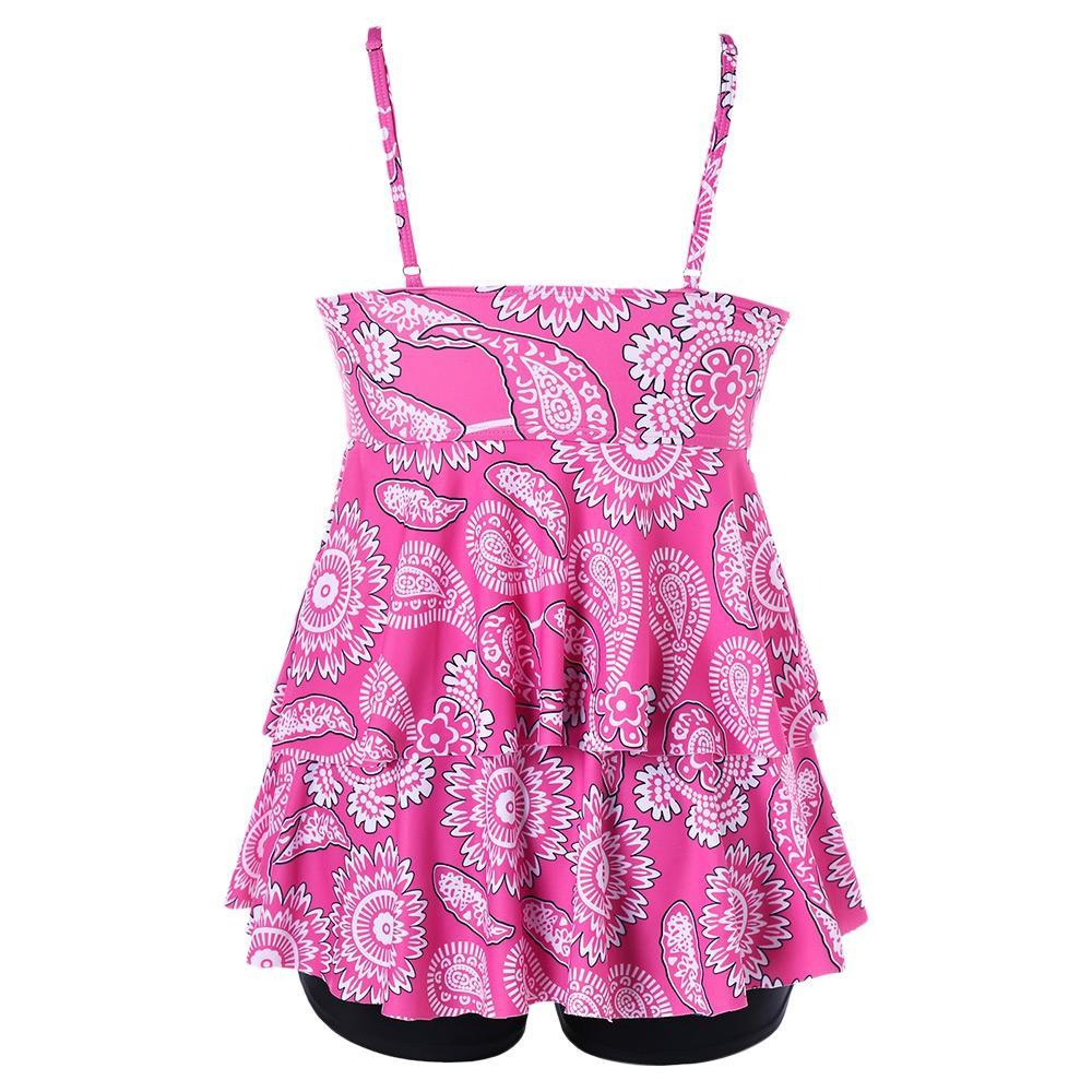 Pink Plus Size Womens Tankini