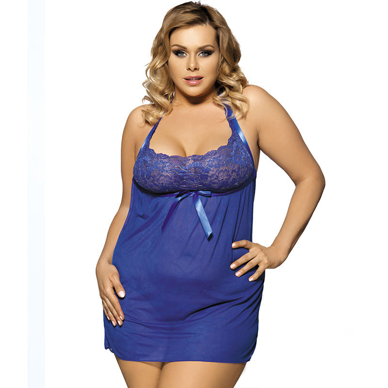 Plus Size Lace & Bow Bodice Dress-Theone Apparel