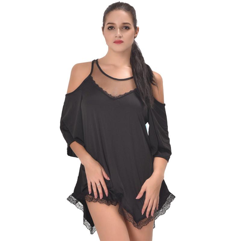 Plus Size Off-Shoulder Ruffle Dress-Black-Theone Apparel