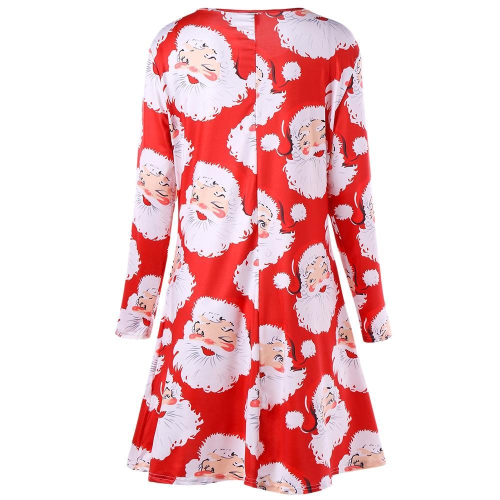 Plus Size Smiling Santa Swing Dress