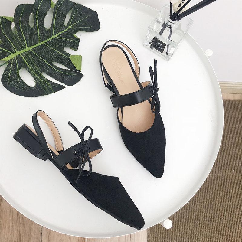 Pointy Toe Strap Back Sandal-Black-Theone Apparel