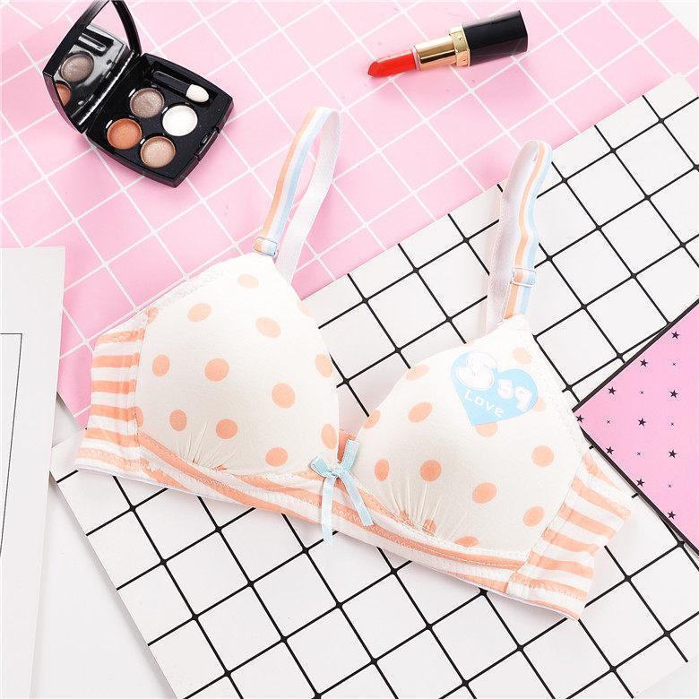 Polka Dot and Stripes Printed Bra - Theone Apparel