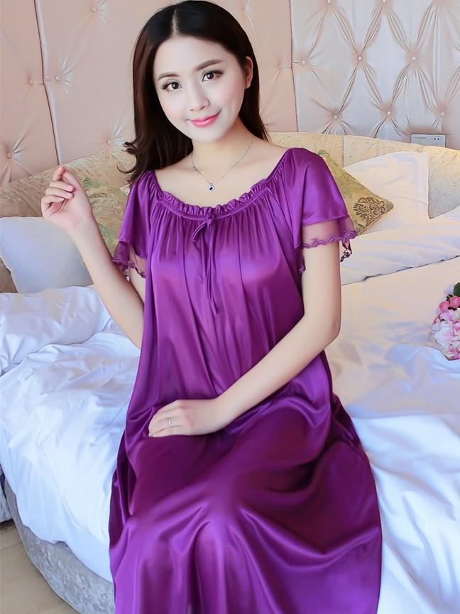 Silky Mesh Ruffle Nightgown