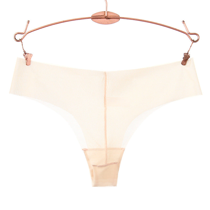 Raw Edge Transparent Mesh Thong Panty-Nude-Theone Apparel