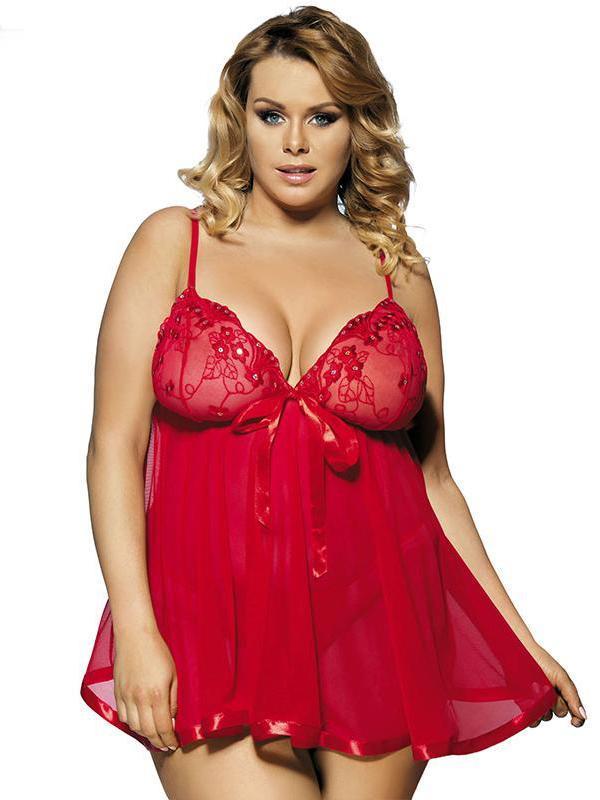 Ensemble de babydoll de lingerie de taille plus