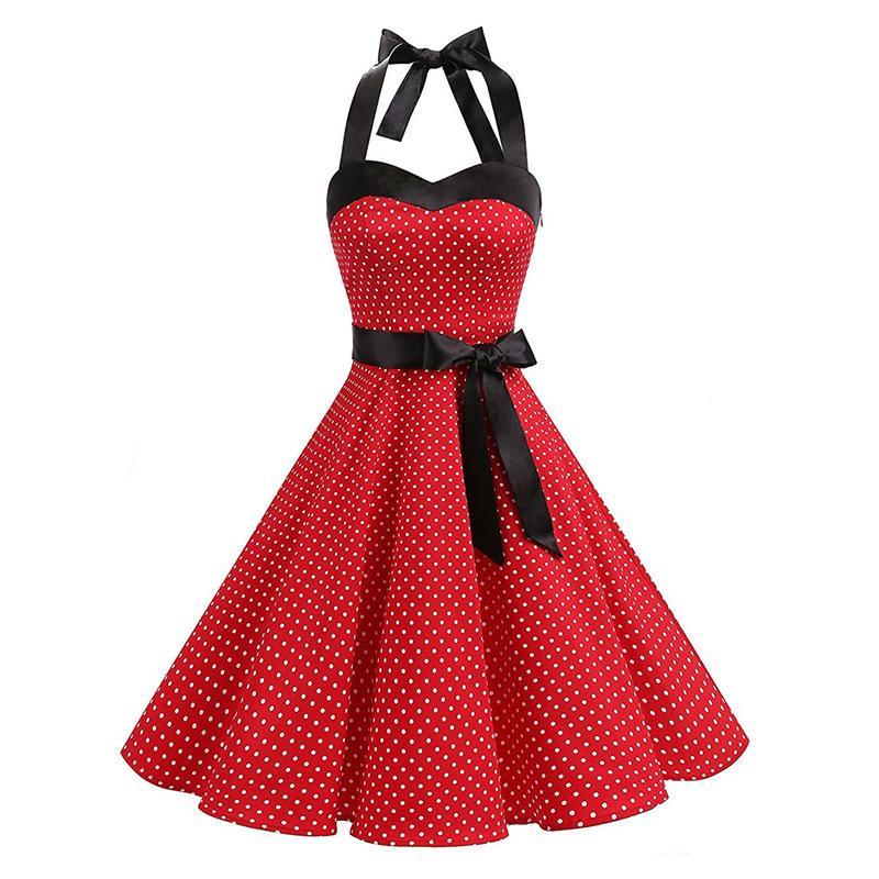 Polka Dotted Waist Tie Dress