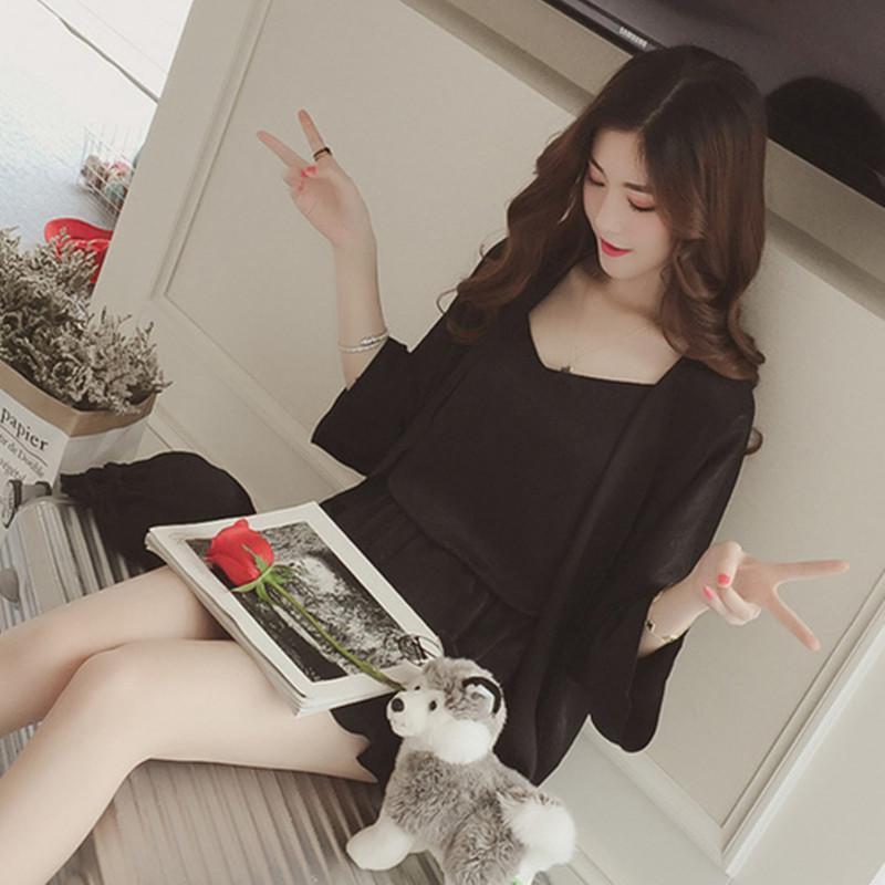 Ruffles Galore Loose Fitting Sleep Set-Black-Theone Apparel