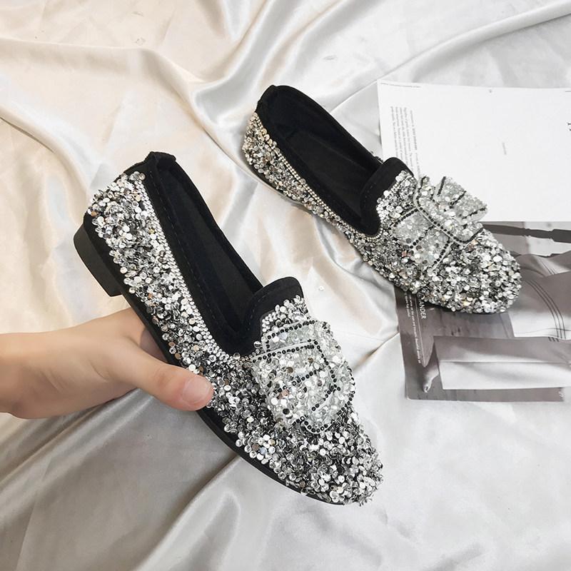 Sassy Sequined Loafer Flats