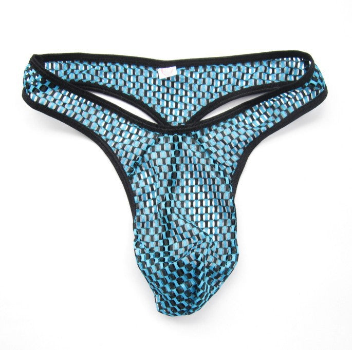 Scaly Geo Print Thong for Men-Blue-Theone Apparel