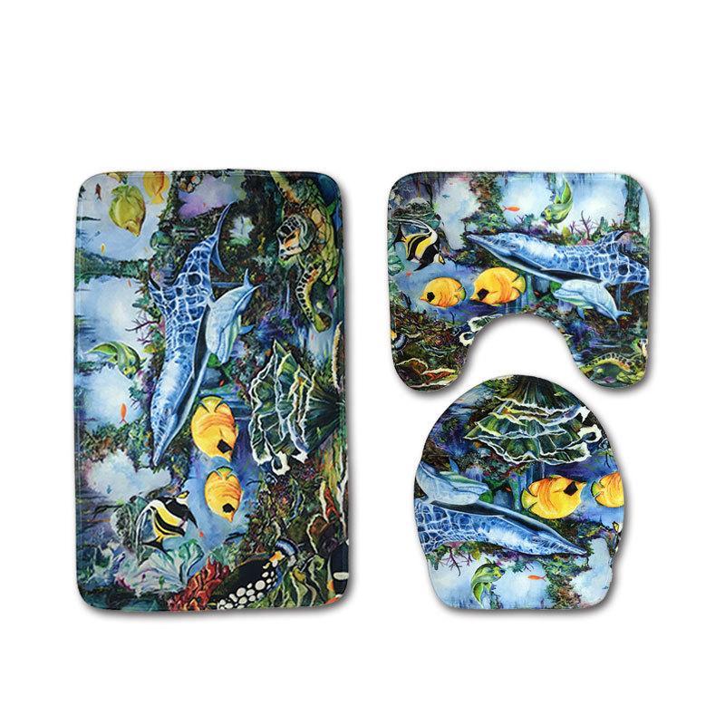 Scenes From The Sea Bath Mat Sets-621-0023-S4-Theone Apparel