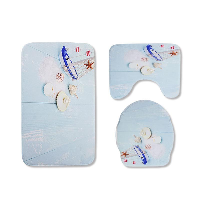 Seashells and Starfish Bath Mat Sets-621-0028-S2-Theone Apparel