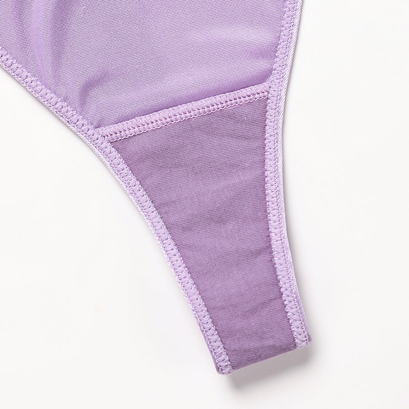Silk Low Waist Stretchy Elastic Thong-Theone Apparel