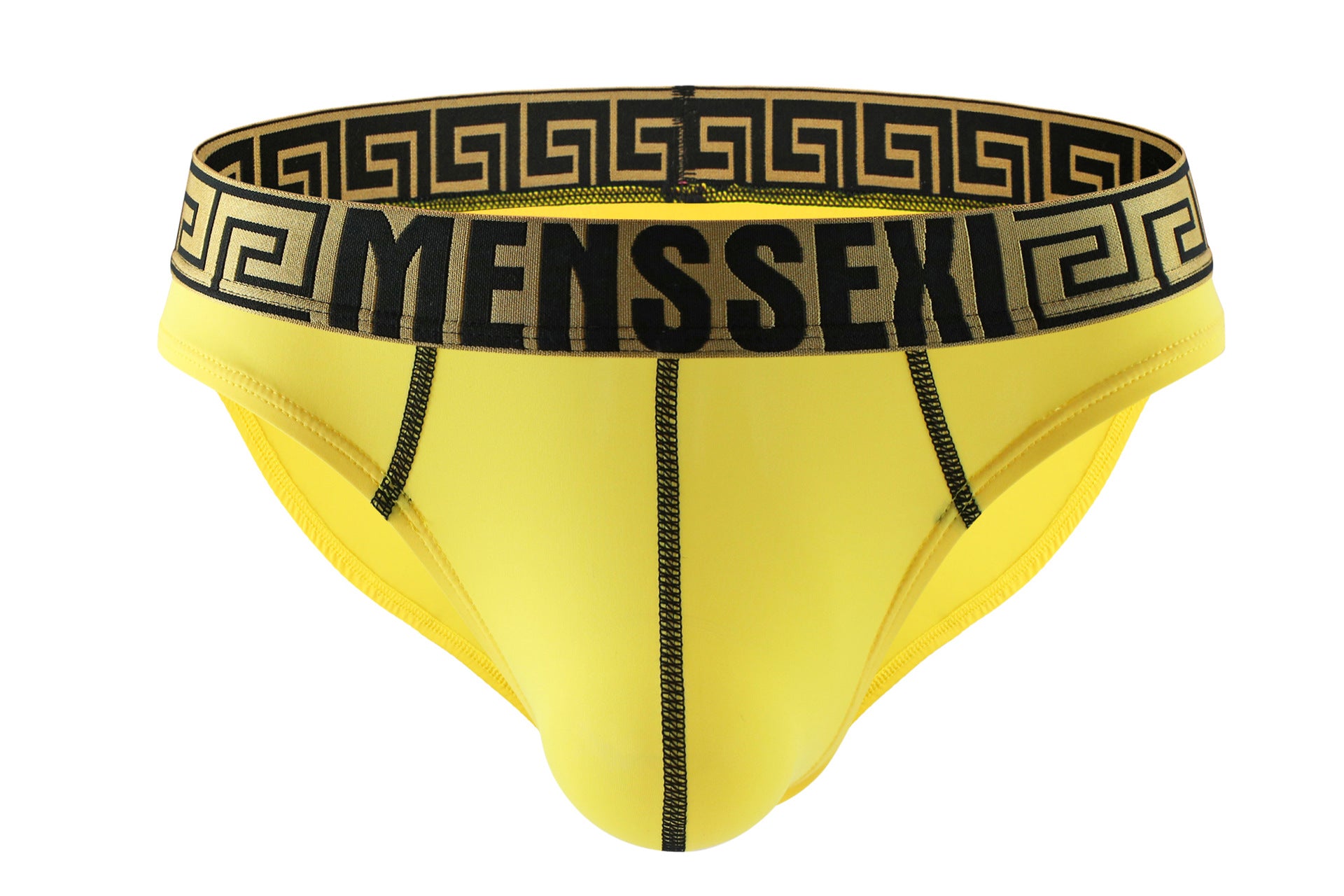 Silk Triangle Men's Underwear-Yellow-Theone Apparel