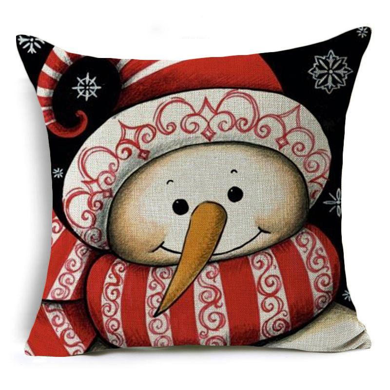 Smiling Snowman Holiday Pillow Covers-601-0057-S1-Theone Apparel