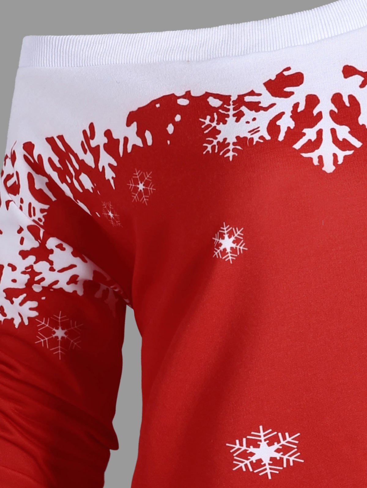 Snowflake One Shoulder Plus Size Sweatshirt