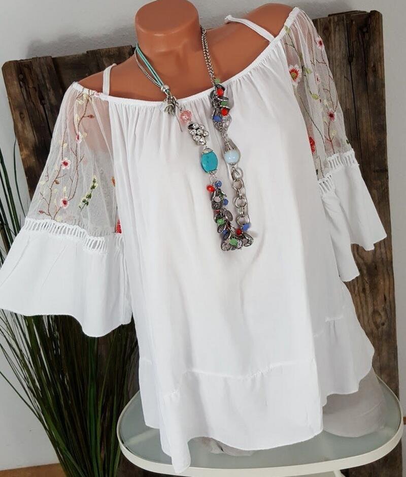 Southwest Traditions Off Shoulder Blouse-White-Theone Apparel