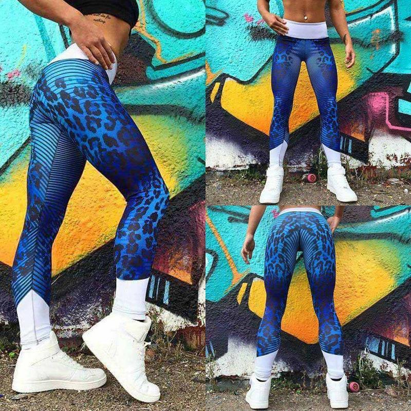 Sporty Cheetah Striped Gym Leggings