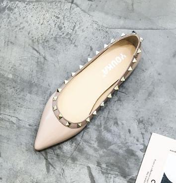 Studded Point Toe  Ballet Flats