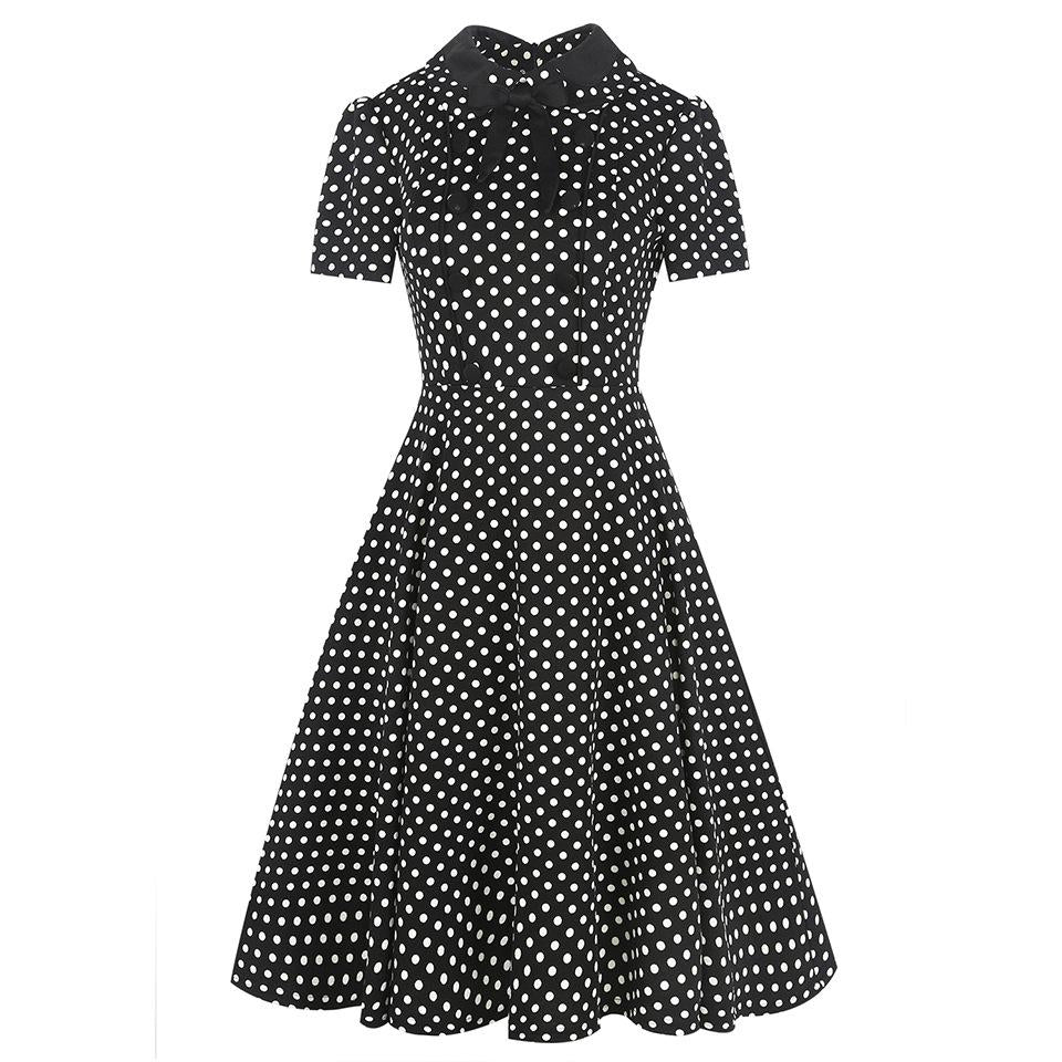 Zweireihiges Kleid mit Gingham-Schleife