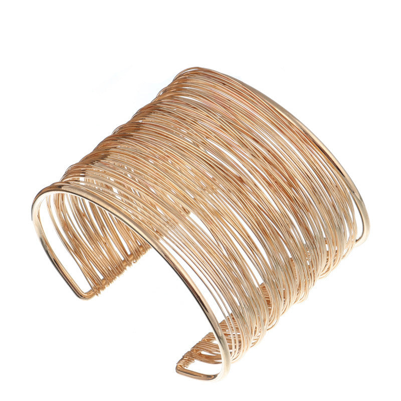 Wire Wrapped Metallic Cuff Bracelet