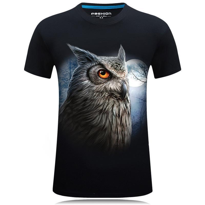 Wise Owl At Night Shirt-Black-Theone Apparel
