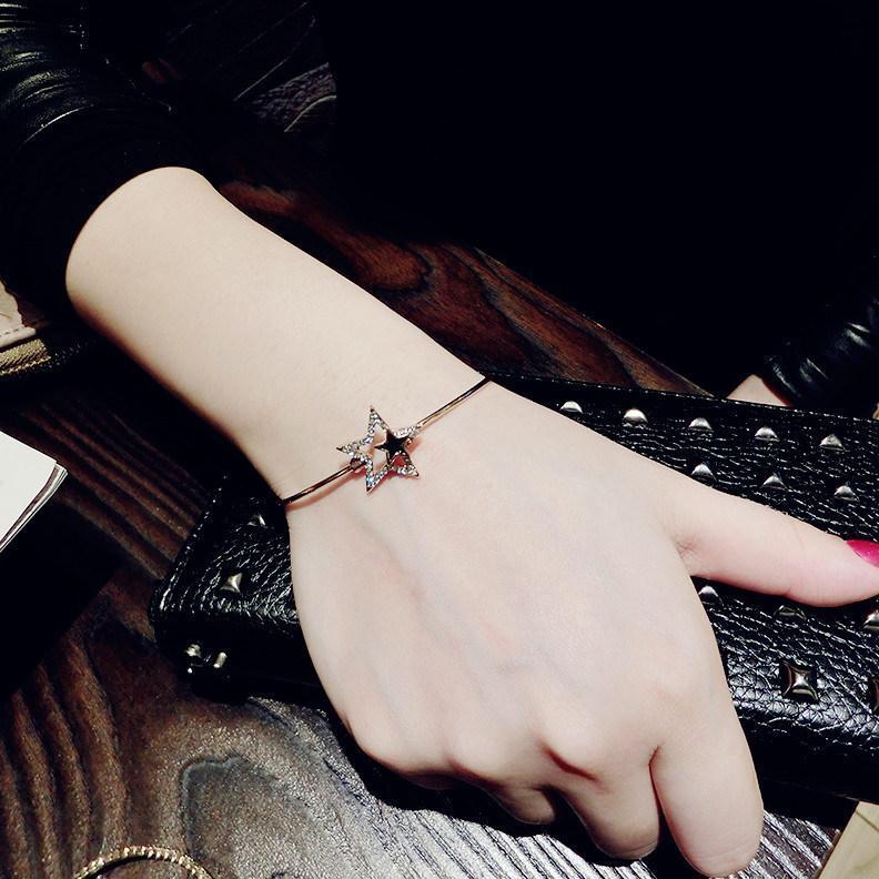 Wishing Star Slim Thin Bangle Bracelet-Theone Apparel