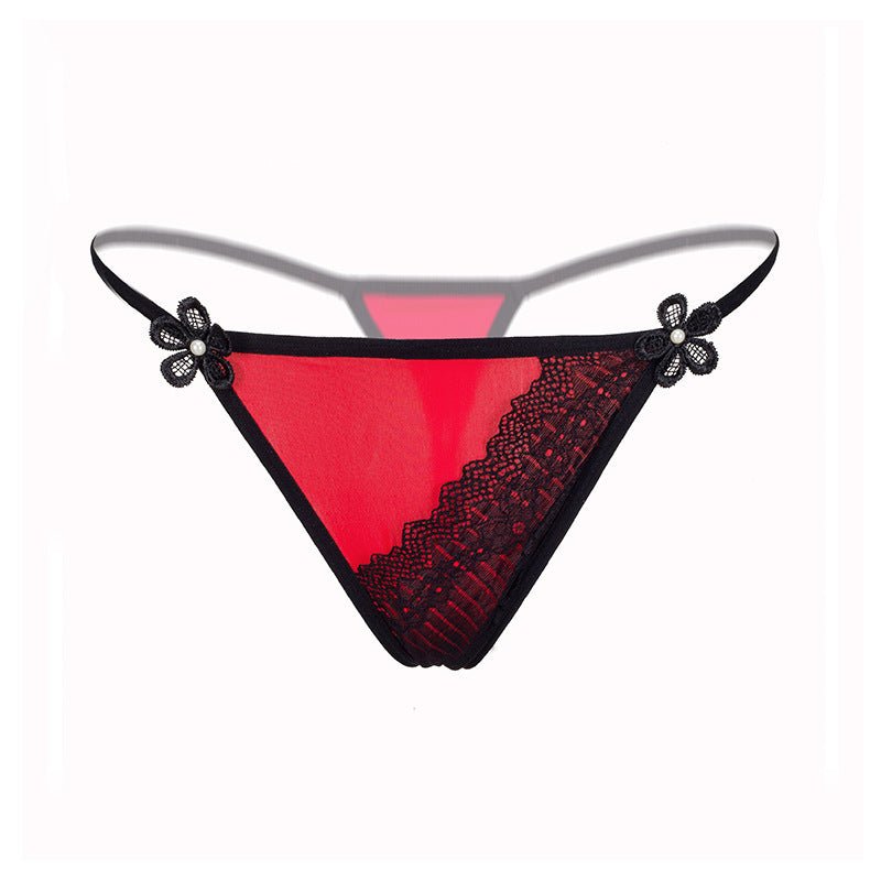 Black and Red Geometric Thong panties - THEONE APPAREL