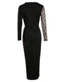Black and White Art Deco Patter Asymmetrical Dress - THEONE APPAREL