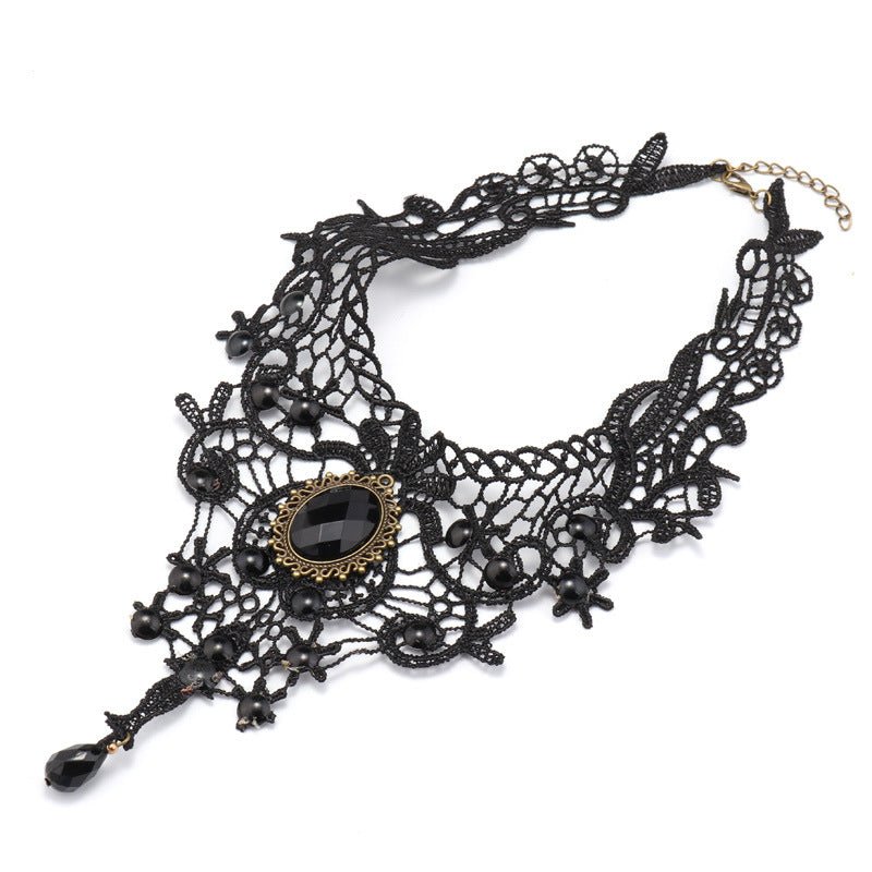 Black Lace Drop Choker - THEONE APPAREL