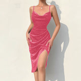Body Con Velvet Glittering Mini Dress - THEONE APPAREL